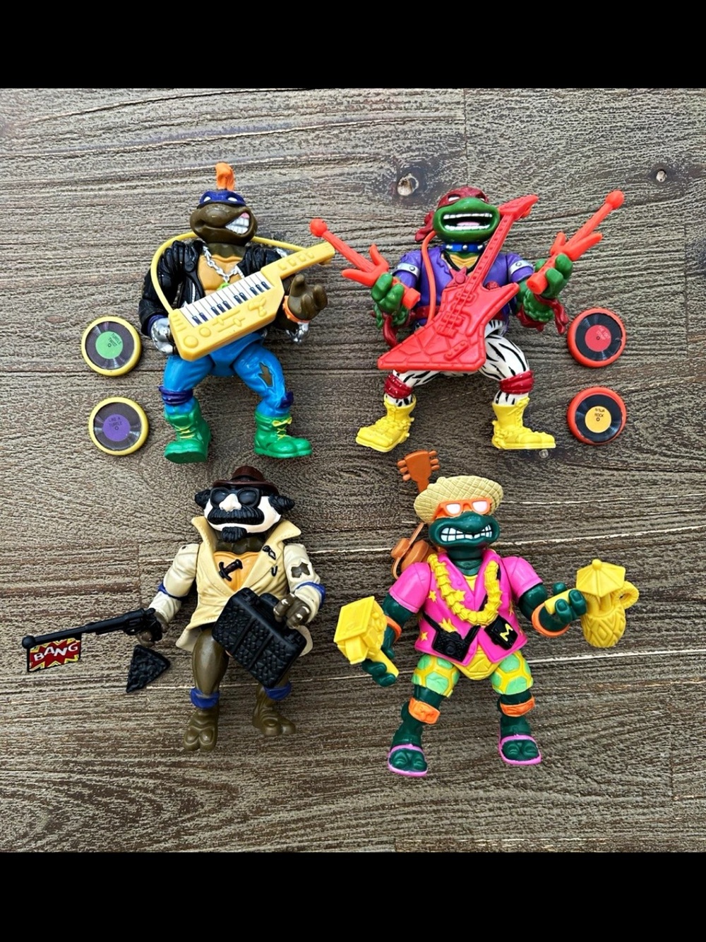 TMNT Lot of 4,Punker Don,Beachcombin Mike,Heavy Metal Raphael,Undercover Don